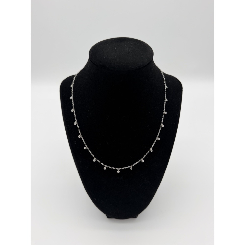 Kendra Scott Courtney Necklace-Rhodium 17 Bezel Set Crystals - Picture 2 of 3